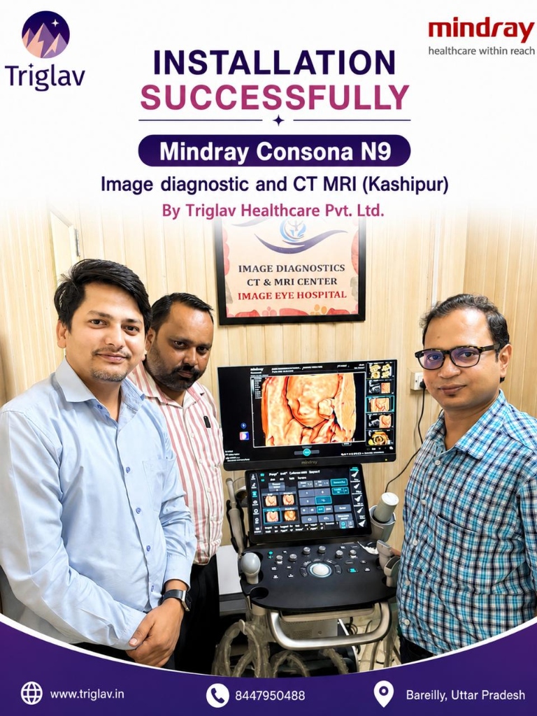 Installation poster for Mindray Consona N9 at Image Diagnostic and CT MRI Center, Kashipur